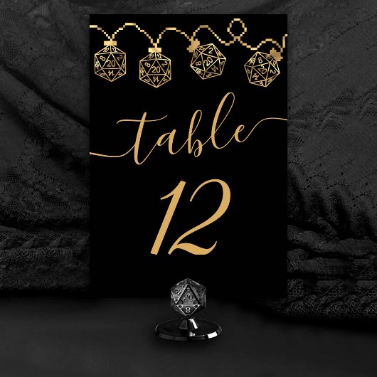 RPG-lichten | Gold Fantasy tafelblad PnP Gamer Dic Kaart