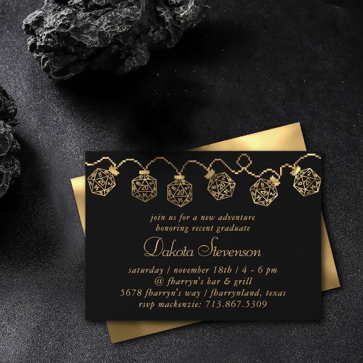 RPG-lichten | Gold Retro Tafelblad Roleplayer Dice Kaart