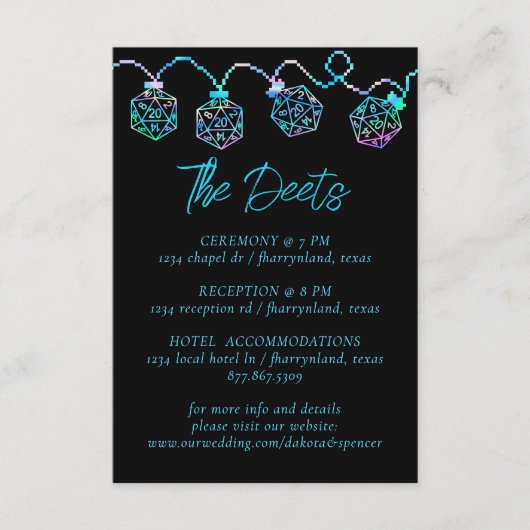 RPG-lichten | Holo Fantasy Tabletop Gamer Details Informatiekaartje (Voorkant)