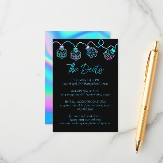 RPG-lichten | Holo Fantasy Tabletop Gamer Details Informatiekaartje (Voorkant / Achterkant in situ)