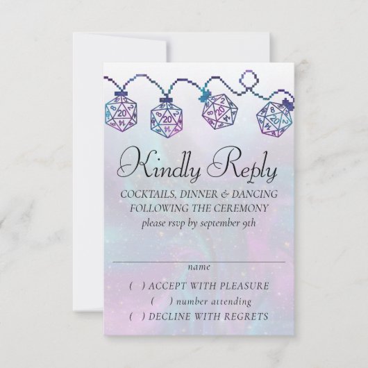 RPG-lichten | Nebula Fantasy Tafelblad Gamer Dice RSVP Kaartje (Voorkant)