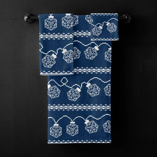 RPG Lights Blauw | Fantasie tafelblad Gamer Dice Bad Handdoek