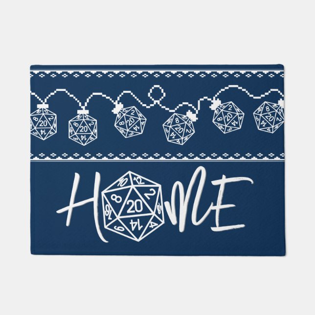 RPG Lights Blauw | Fantasie tafelblad Gamer Dice Deurmat (Voorkant)