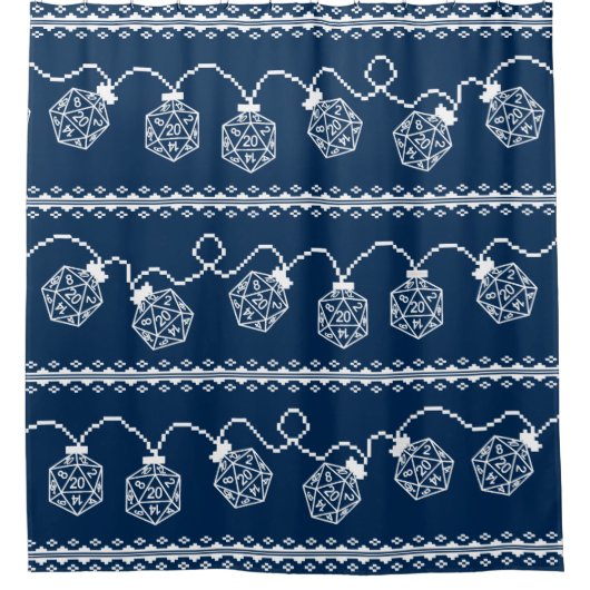 RPG Lights Blauw | Fantasie tafelblad Gamer Dice Douchegordijn (Voorkant)