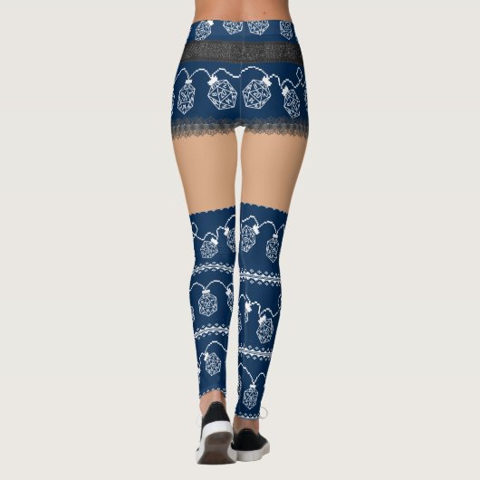 RPG Lights Blauw | Fantasie tafelblad Gamer Dice Leggings (Achterkant)