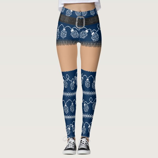 RPG Lights Blauw | Fantasie tafelblad Gamer Dice Leggings (Voorkant)