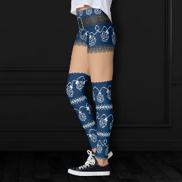 RPG Lights Blauw | Fantasie tafelblad Gamer Dice Leggings