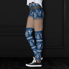 RPG Lights Blauw | Fantasie tafelblad Gamer Dice Leggings