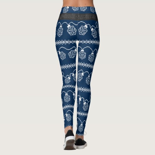 RPG Lights Blauw | Fantasie tafelblad Gamer Dice Leggings (Achterkant)