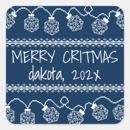 RPG Lights Blauw | Fantasie tafelblad Gamer Dice Vierkante Sticker