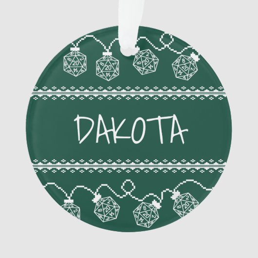 RPG Lights Groen | Fantasie tafelblad Gamer Dice Ornament (voorkant)