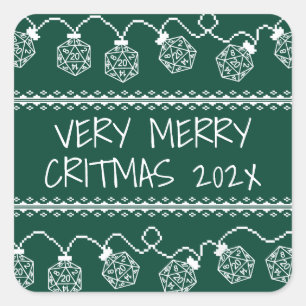 RPG Lights Groen   Fantasie tafelblad Gamer Dice Vierkante Sticker