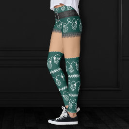 RPG Lights Groen | Retro lelijke trui Medium Skin Leggings