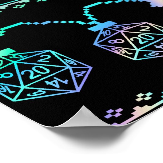 RPG Lights | Holo Fantasy Tabletop Gamer Welkom Poster (Hoek)