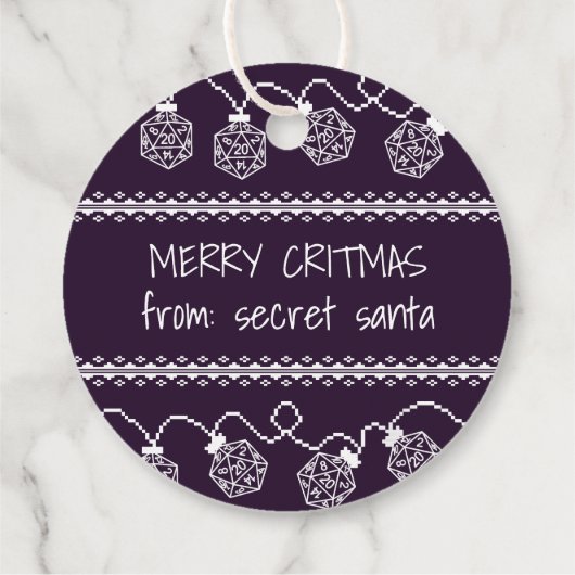 RPG Lights Paarse | Fantasie tafelblad Gamer Dice Bedankjes Labels (Achterkant)