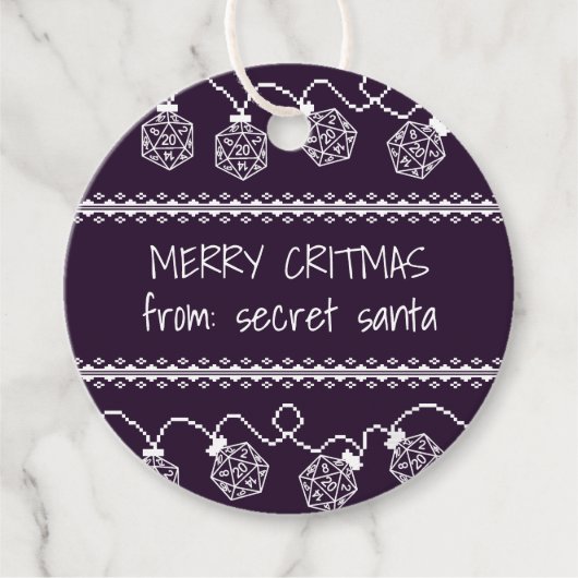 RPG Lights Paarse | Fantasie tafelblad Gamer Dice Bedankjes Labels (Voorkant)