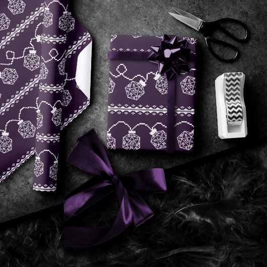 RPG Lights Paarse | Fantasie tafelblad Gamer Dice Cadeaupapier