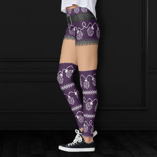 RPG Lights Paarse   Retro Tabletop PnP Gamer Dice Leggings
