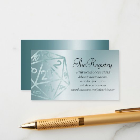 RPG Luxe | Aqua Fantasy Tabletop Gamer Registry Informatiekaartje (Voorkant / Achterkant in situ)