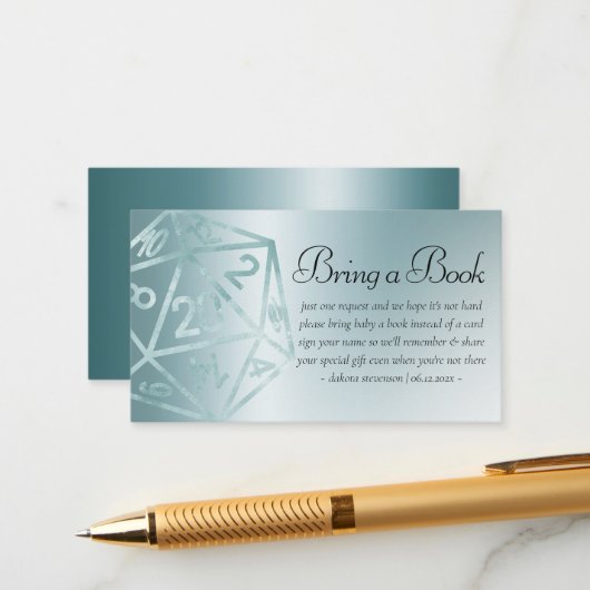 RPG Luxe | Aqua Fantasy Tafelblad Gamer Baby Boek Informatiekaartje (Voorkant / Achterkant in situ)