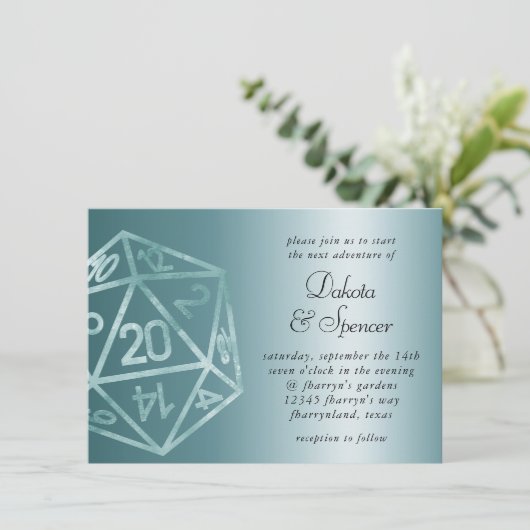 RPG Luxe | Aqua Sheen Fantasy tafelblad Gamer Dice Kaart (Staand voorkant)