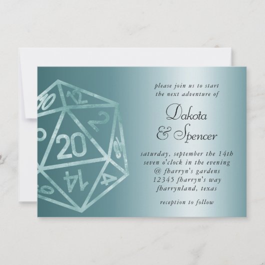 RPG Luxe | Aqua Sheen Fantasy tafelblad Gamer Dice Kaart (Voorkant)