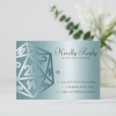 RPG Luxe | Aqua Sheen Fantasy tafelblad Gamer Dice RSVP Kaartje (Staand voorkant)