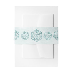 RPG Luxe Aqua Sheen Fantasy tafelblad Gamer Dice Uitnodigingen Wikkel