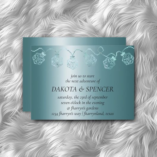 RPG Luxe | Aqua Sheen Tafelblad Gamer Dice Lights Kaart