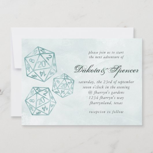 RPG Luxe | Aqua Smoke Fantasy tafelblad Gamer Dice Kaart (Voorkant)