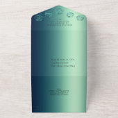 RPG Luxe | Blauwgroen Sheen Fantasy tafelblad Game All In One Uitnodiging (Buitenkant)