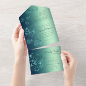 RPG Luxe | Blauwgroen Sheen Fantasy tafelblad game All In One Uitnodiging (Afscheurbaar)