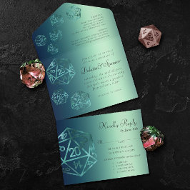 RPG Luxe | Blauwgroen Sheen Fantasy tafelblad game All In One Uitnodiging