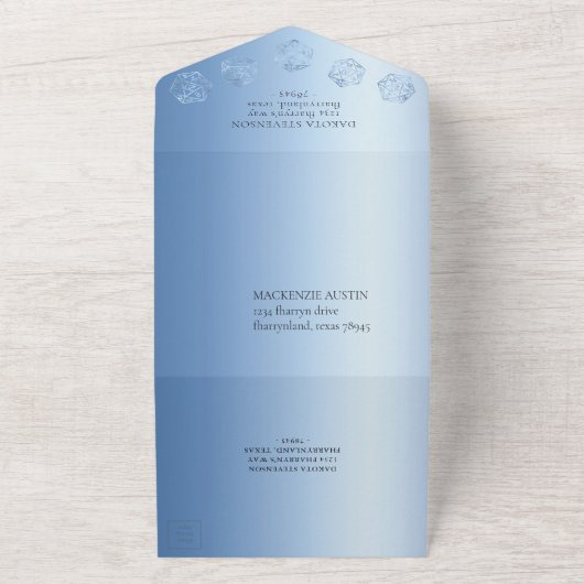 RPG Luxe | Blue Fantasie Tafelbladgamer Entreegere All In One Uitnodiging (Buitenkant)