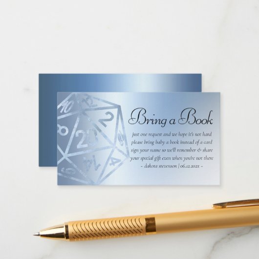 RPG Luxe | Blue Fantasy Tafelblad Gamer Baby Boek Informatiekaartje (Voorkant / Achterkant in situ)