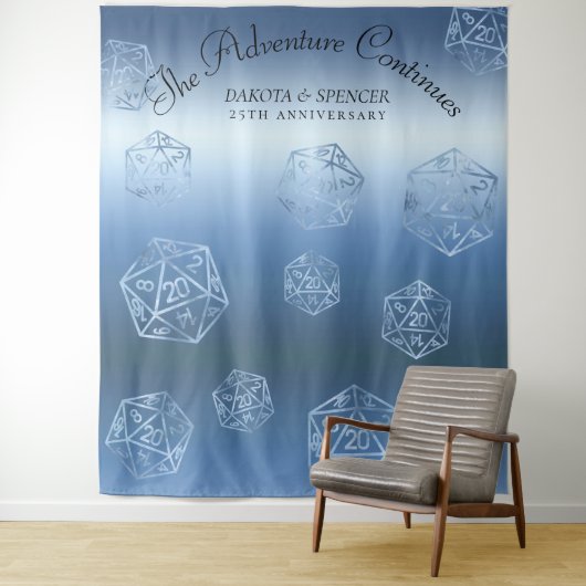 RPG Luxe | Blue Fantasy Tafelblad Gamer Photo Boot Wandkleed (In situ)