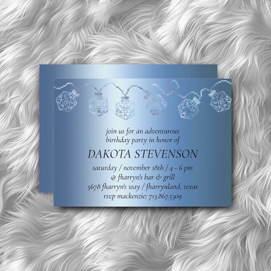 RPG Luxe | Blue Sheen Tafelblad Gamer Dice Lights Kaart