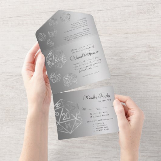 RPG Luxe | Fantasy Sheen tafelblad gamer Entree All In One Uitnodiging (Afscheurbaar)