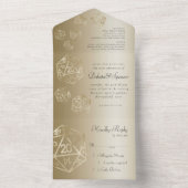 RPG Luxe | Gold Sheen Fantasy tafelblad Gamer Dice All In One Uitnodiging (Binnen)