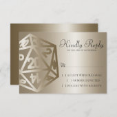 RPG Luxe | Gold Sheen Fantasy tafelblad Gamer Dice RSVP Kaartje (Voorkant / Achterkant)