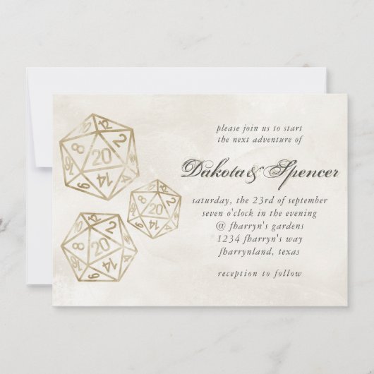 RPG Luxe | Gold Smoke Fantasy Tafelblad Gamer Dice Kaart (Voorkant)