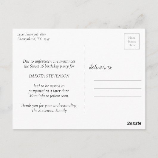 RPG Luxe | Mauve Fantasy Tabletop Gamer Resschedul Briefkaart (Achterkant)