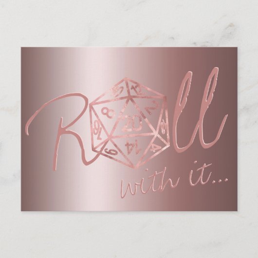 RPG Luxe | Mauve Fantasy Tabletop Gamer Resschedul Briefkaart (Voorkant)