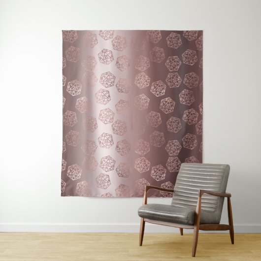 RPG Luxe | Mauve Fantasy Tafelblad Dobbelstenen Fo Wandkleed (In situ)