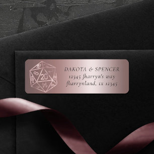 RPG Luxe Mauve Fantasy Tafelblad Gamer Adres Etiket