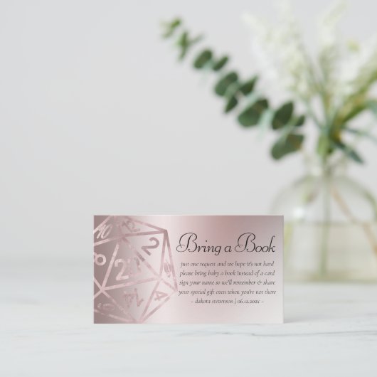 RPG Luxe | Mauve Fantasy Tafelblad Gamer Dice Book Informatiekaartje (Staand voorkant)