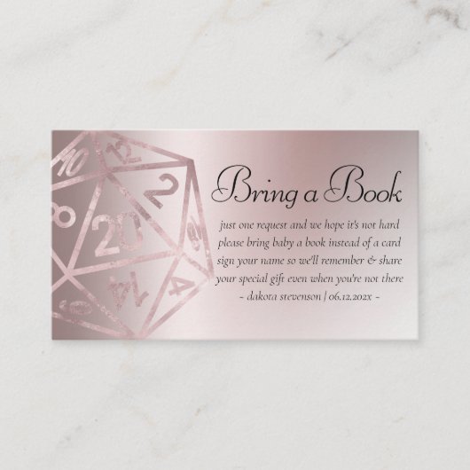 RPG Luxe | Mauve Fantasy Tafelblad Gamer Dice Book Informatiekaartje (Voorkant)