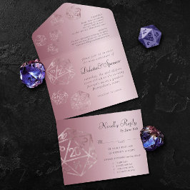 RPG Luxe | Mauve Fantasy Tafelbladgamer Entreegesc All In One Uitnodiging
