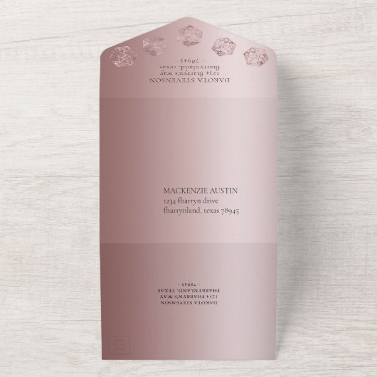 RPG Luxe | Mauve Fantasy Tafelbladspeler Entreeges All In One Uitnodiging (Buitenkant)