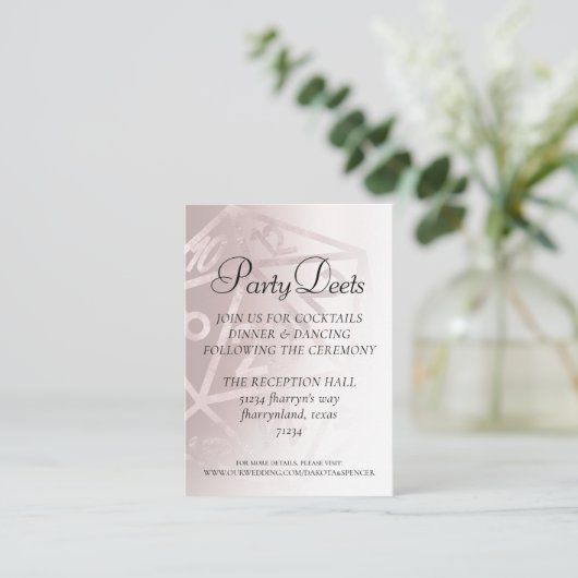 RPG Luxe | Mauve Sheen Fantasy tafelblad Gamer Dic Informatiekaartje (Staand voorkant)